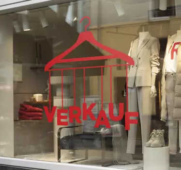 Schaufensteraufkleber Rabatt Kleiderbügel - TenStickers