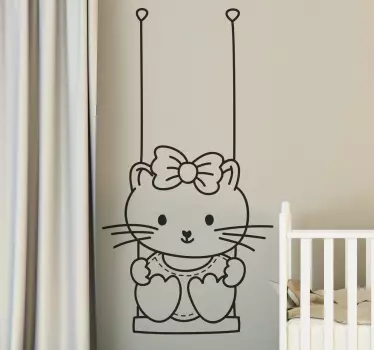 Schaukel Mädchen Aufkleber - TenStickers
