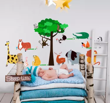 Schlafzimmeraufkleber der wilden tiere - TenStickers