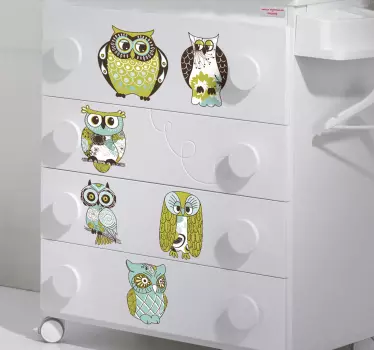 Sechs Eulen Aufkleber - TenStickers