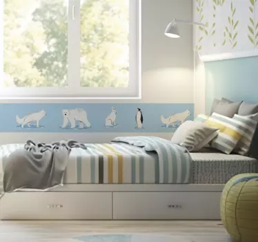Bordüre arktische Tiere selbstklebend - TenStickers