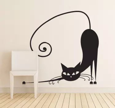 Sich steckende Katze als Aufkleber - TenStickers