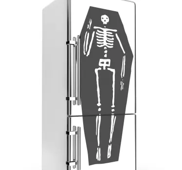 Skelett im Sarg Kühlschrank Folie - TenStickers