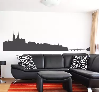 Wandtattoo Wohnzimmer Skyline Basel - TenStickers