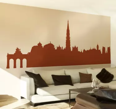 Skyline Brüssel Wandtattoo - TenStickers