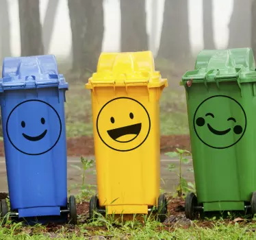 Smiley Aufkleber für Behälter - TenStickers
