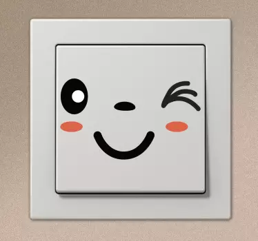 Smiley Lichtschalter Aufkleber - TenStickers