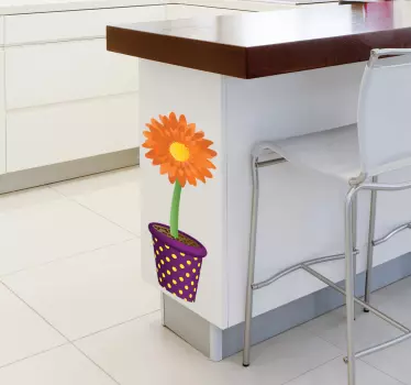 Aufkleber Sonnenblume im Topf - TenStickers