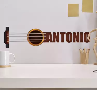 Spanische gitarre mit Namen aufkleber - TenStickers