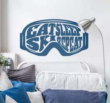 Wandtattoo Sport Eat sleep ski repeat - TenStickers