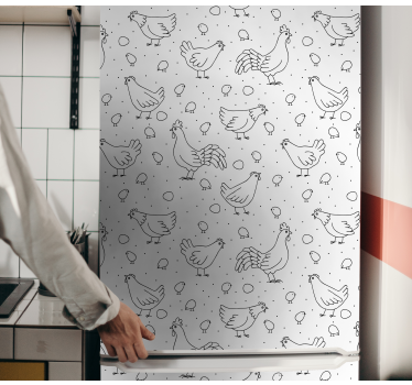 Kühlschrank Folie Henne Muster-Overlay - TenStickers