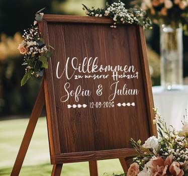Sticker Hochzeit benutzerdefinierte holzbrett - TenStickers