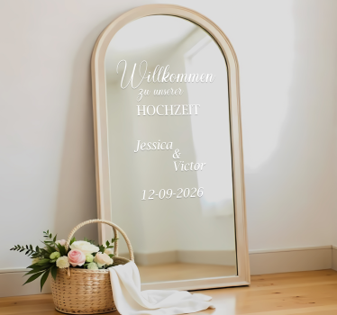 Sticker Hochzeit spiegel anpassbar - TenStickers