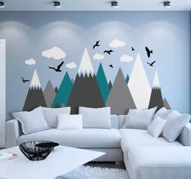 Sticker Natur Schneebedeckter berg - TenStickers