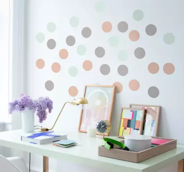 Kreise in Pastellfarben Wandtattoo Kinderzimmer - TenStickers