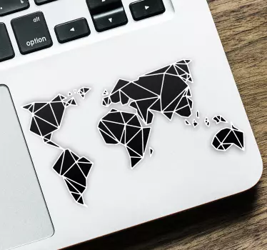 Laptop Sticker geometrische Weltkarte - TenStickers