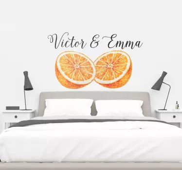 Origineller Aufkleber Orange Liebe personalisiert - TenStickers