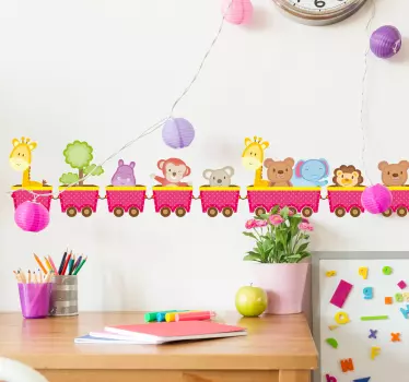 Tier zug Kinder Wandtattoo - TenStickers