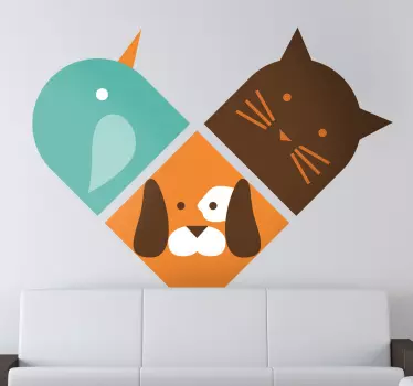 Tierherz Aufkleber - TenStickers