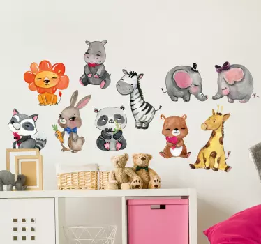 Süße Tierbilder Wandtattoos für Kinder - TenStickers