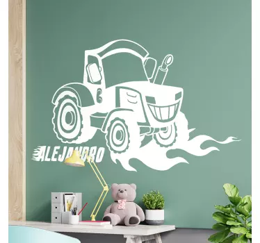 Traktor personalisierbares Wandtattoo - TenStickers