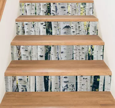 Treppenaufkleber birkenbaum stufen - TenStickers