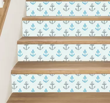 Treppenaufkleber schritte zum ankermuster - TenStickers