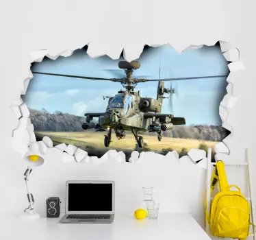 Tuning Aufkleber hubschrauber durchbricht - TenStickers