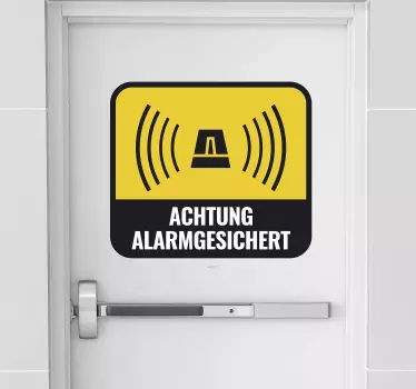 Alarmgesichert Warnung kreativer Türaufkleber - TenStickers