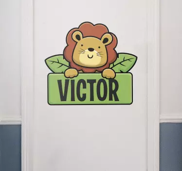 Türfolie selbstklebend Personalisierter Name Löwe - TenStickers