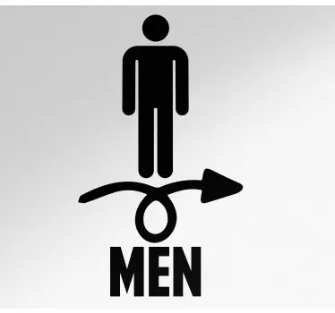 Türfolie Wc-männerschild mit pfeil - TenStickers