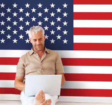 USA Flagge Wandtattoo Wohnzimmer - TenStickers