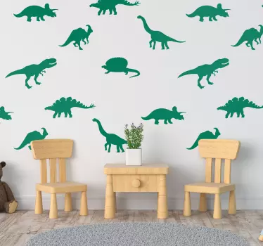Verschiedene dinosaurier wandaufkleber - TenStickers