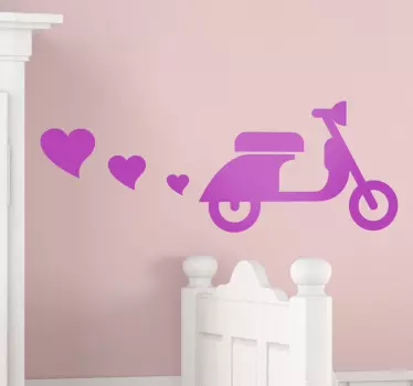 Vespa Herz Aufkleber - TenStickers