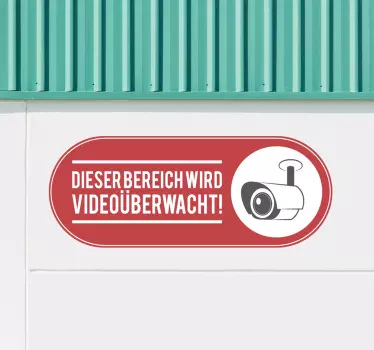 Videoüberwachung Schild Wandtattoo - TenStickers