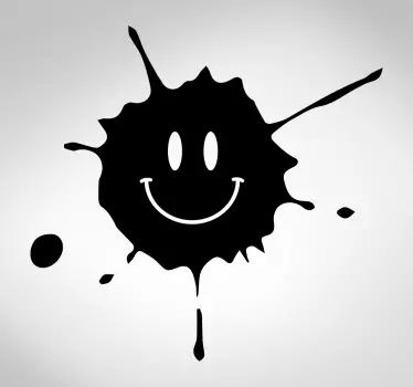 Farbklecks mit Smiley Wandtattoo Jugendzimmer - TenStickers