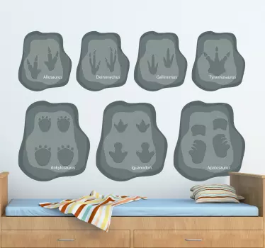 Wandtattoo Dinosaurier Fußspuren - TenStickers