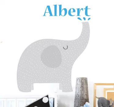 Wandtattoo Elefant mit Namen - TenStickers