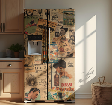 Vintage ad clippings Kühlschrank Folie - TenStickers