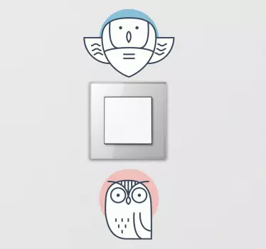 LichtsSticker zwei neugierige Eulen - TenStickers
