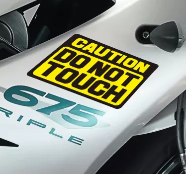 Vorsicht berühren sie keine motorradaufkleber - TenStickers