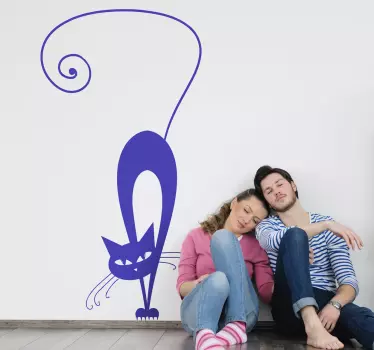 Wachsame Katze Wandtattoo - TenStickers