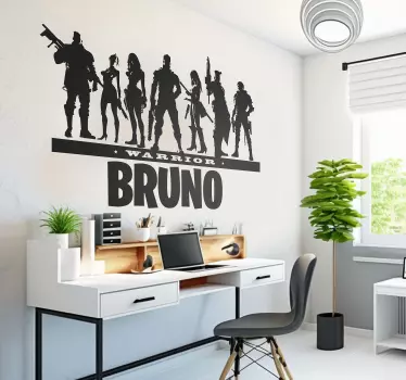 Wandtattoo Videospiel personalisierter Krieger - TenStickers