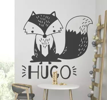 Wandtattoo Kinderzimmer personalisierbarer Fuchs - TenStickers