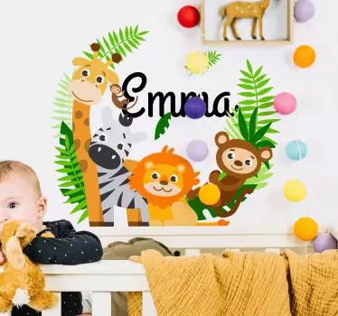 Wandtattoo Kinderzimmer Zeichnung Dschungeltier - TenStickers