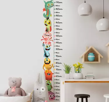 Wandsticker Messlatte Monsterstapel - TenStickers