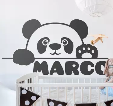 Wandstickers Kinderzimmer Kundenspezifischer name baby panda - TenStickers