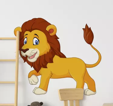 Wandstickers Kinderzimmer Lustiger löwe zu fuß - TenStickers
