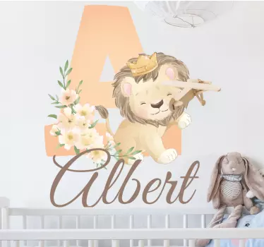 Wandtattoo Kinderzimmer Tiere Löwin mit Namen - TenStickers