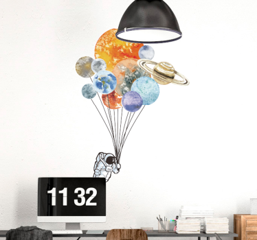 Wandtattoo Astronaut mit Planetenballons - TenStickers